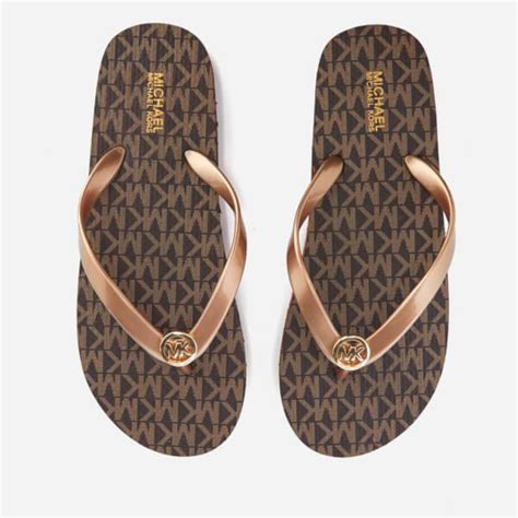 michael michael kors women's mk flip flop|Michael Kors women's slides.